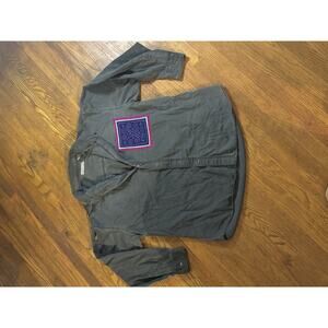 Vtg 90s Bugle Boy Men’s Cotton Button Up, Large w/ Unique Grunge Patch